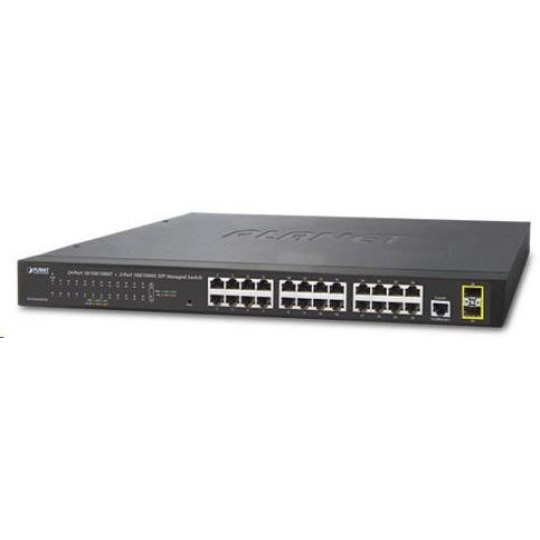 Planet switch GS-4210-24T2S, L2/L4, 24x 1000Base-T, 2x SFP, web, SNMP V3, VLAN, QOS, IPV6