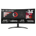 LG MT VA LED 34" 34WR50QK - VA panel, 3440x1440, 2xHDMI, DP, prohnutý