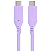 PREMIUMCORD Kabel USB-C na USB-C, 60W, 480Mbps, silikonový, fialový, 1,5m