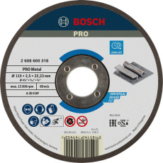 Bosch řezací kotouč PRO Metal, 115 × 2,5 × 22,23 mm, oSa