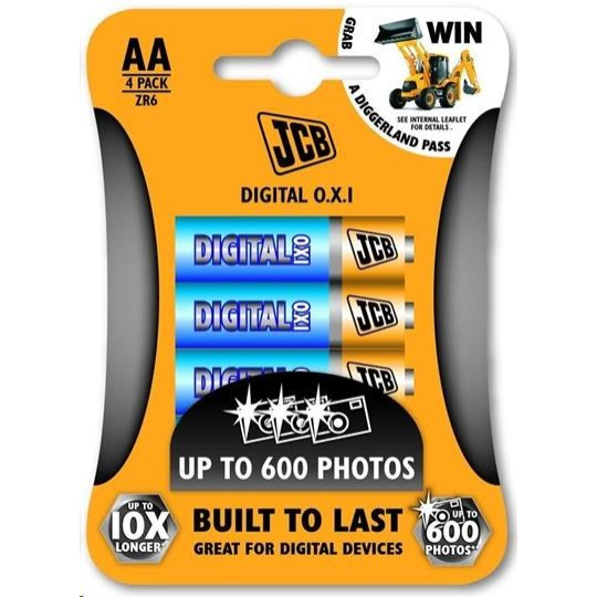 JCB OXI DIGITAL alkalická baterie LR06, blistr 4 ks