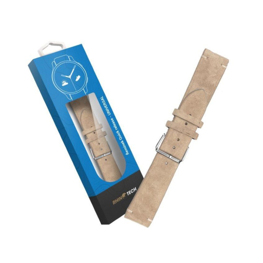 RhinoTech univerzální řemínek Genuine Suede Leather Quick Release 22mm béžový