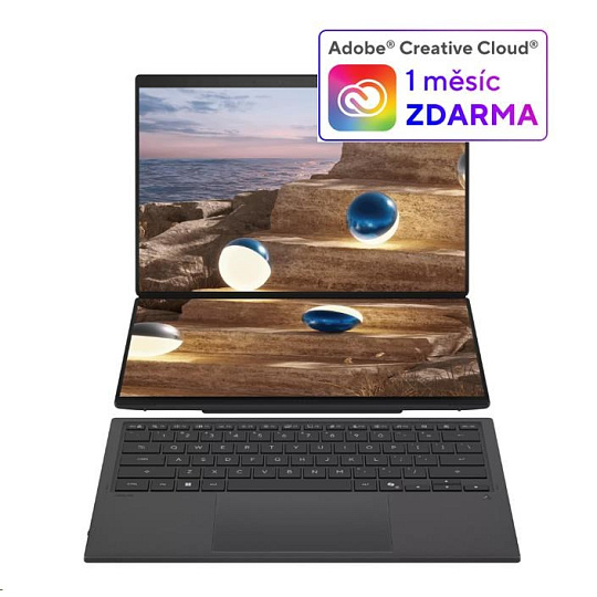 ASUS NTB Zenbook Duo (UX8407AA-OLED086W), Ultra X9 388H, 14" 2880 x 1800, 32GB, 1TB SSD, Intel Arc, W11 Home, Gray ASUS NTB Zenbook Duo (UX8407AA-OLED086W), Ultra X9 388H, 14" 2880 x 1800, 32GB, 1TB SSD, Intel Arc, W11 Home, Gray