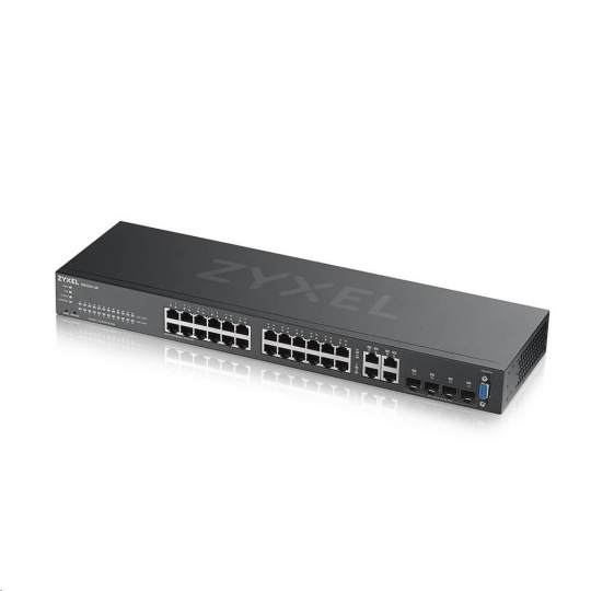 Zyxel GS2220-28 28-port L2 Managed Gigabit Switch, 24x gigabit RJ45, 4x gigabit RJ45/SFP