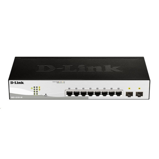 D-Link DGS-1210-10 10-Port Gigabit Smart+ Switch, 8x GbE, 2x SFP, fanless