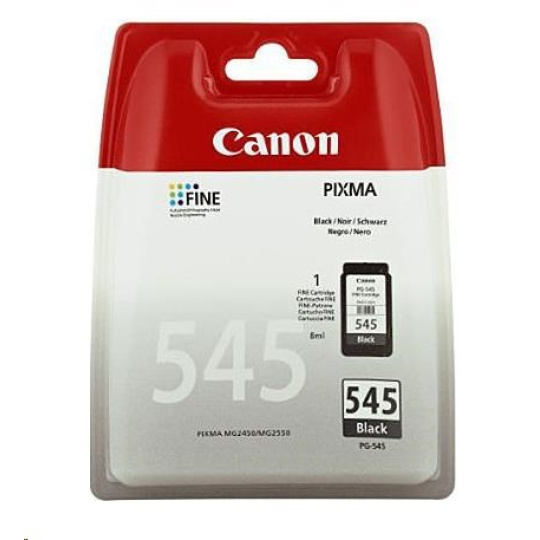 Canon CARTRIDGE PG-545 černá pro Pixma iP, Pixma MG, Pixma MX a Pixma TS 205, 305, 3151, 3451 (180 str.)