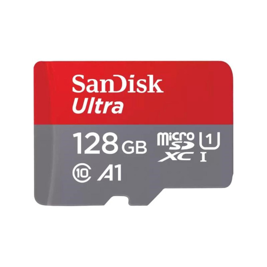 SanDisk MicroSDHC karta 128GB Ultra (140MB/s, A1 Class 10 UHS-I ) + adaptér