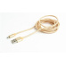 GEMBIRD Kabel USB A Male/Micro B Male 2.0, 1,8m, opletený, zlatý, blister