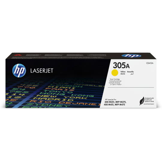 HP 305A Yellow LJ Toner Cart, CE412A (2,600 pages)