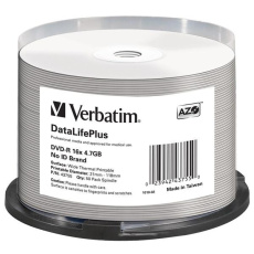 VERBATIM DVD-R(50-Pack)/Spindle/16X/4.7GB/DataLife Plus Wide Thermal Professional  No ID Brand