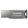 ADATA Flash Disk 64GB UV350, USB 3.2 Dash Drive, tmavě stříbrná textura kov