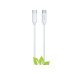 WG - Datový kabel Type-C (male) to Type-C (male) / 2m / 3A / cotton braided ECO / white