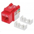 Intellinet Cat5e Keystone Jack, UTP, Red, Punch-down