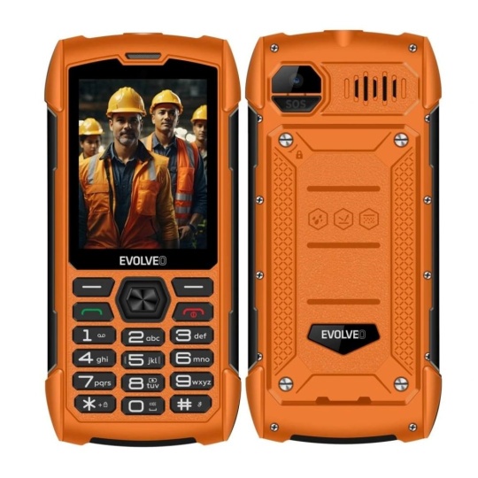 EVOLVEO StrongPhone H1, vodotěsný odolný Dual SIM telefon, oranžová