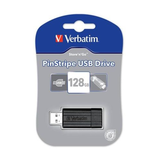 VERBATIM USB Flash Disk Store 'n' Go PinStripe 128GB - Black