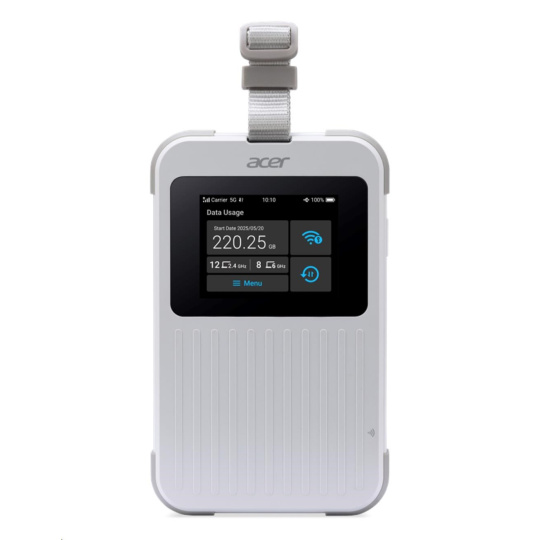 BAZAR - ACER Router Connect Enduro M6E,20GB SIMO,5G,LTE,2.4" touch display,Wifi,NFC,USB-C,2.4GHz,8000mAh,White-Rozbaleno