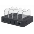 MANHATTAN USB nabíjecí stanice, 4-Port USB Charging Station, USB-A, černá