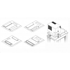 TRITON montážní redukce ke klimatizaci X1 a X2 do hloubky rozvaděče 800 x 800 mm, černá