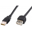 PREMIUMCORD Kabel USB 2.0 A-A 1m, prodlužovací (M/F) šedý