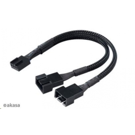 AKASA kabel rozdvojka pro ventilátory, 1x 4-pin fan na 2x 4-pin, 15cm, 4ks v balení