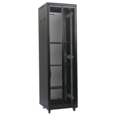 XtendLan 19" stojanový rozvaděč 42U 800x1000, nosnost 1000kg, perforované dveře i záda, kolečka, rozložený, černý