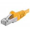 PREMIUMCORD Patch kabel CAT6a S-FTP, RJ45-RJ45, AWG 26/7 0,25m žlutá