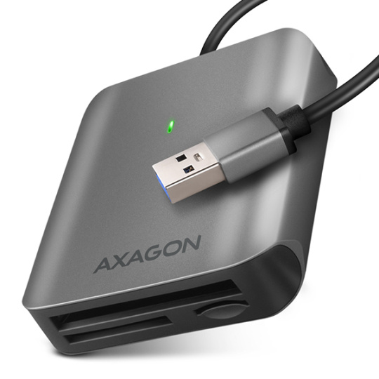 AXAGON CRE-S3, USB-A 3.2 Gen 1 - SUPERSPEED čtečka karet, 3-slot & lun SD/microSD/CF, podpora UHS-II