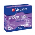 VERBATIM DVD+R(5-pack)DoubleLayer/Jewel/8x/8,5GB