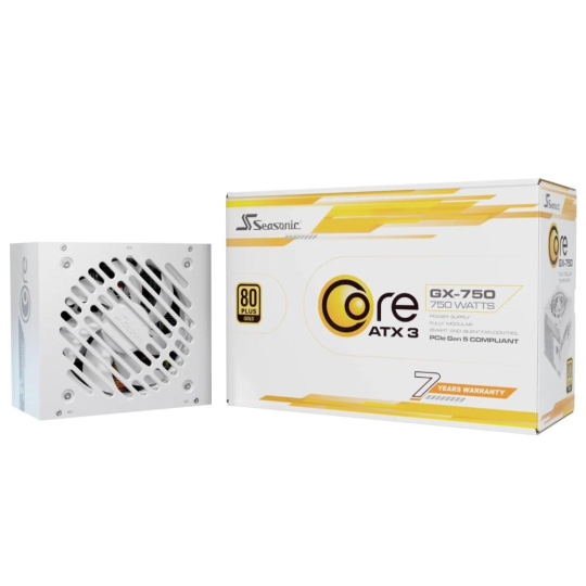SEASONIC zdroj Core GX 750W White, 120mm, Plně modulární, 80+ Gold, ATX 3.1