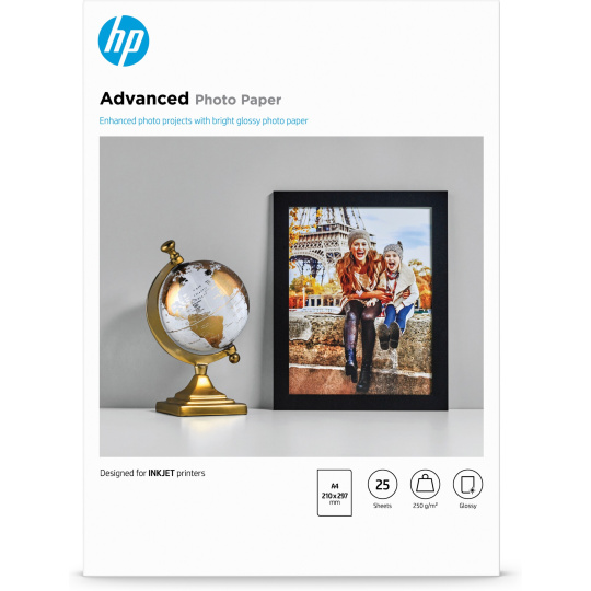 HP Advanced Glossy Photo Paper-25 sht/A4/210 x 297 mm, 250 g/m2, Q5456A