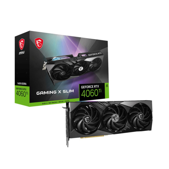 MSI VGA NVIDIA GeForce RTX 4060 Ti GAMING X SLIM 16G, 16G GDDR6, 3xDP, 1xHDMI