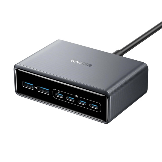 Anker Prime Charger, 200W stolní GaN nabíječka, 4x USB-C, 2x USB-A, PowerIQ 3.0, podpora PPS