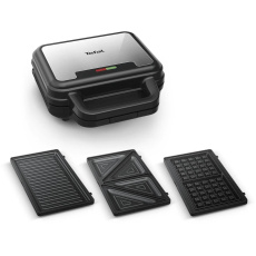 Tefal SW383D10 3v1 UltraCompact toustovač, 700 W, vyměnitelné desky, tousty, vafle, panini, indikátor připravenosti Tefal SW383D10 3v1 UltraCompact toustovač, 700 W, vyměnitelné desky, tousty, vafle, panini, indikátor připravenosti