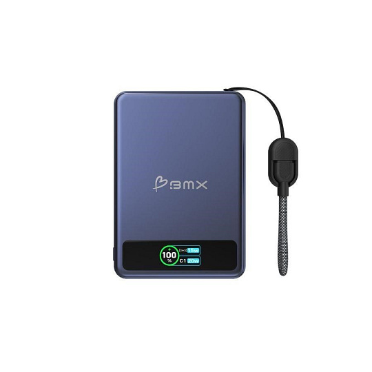BMX SolidSafe™ 5K Solid-State Magnetic Power Bank, Blue BMX SolidSafe™ 5K Solid-State Magnetic Power Bank, Blue