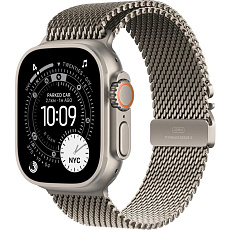 Apple Watch Ultra 3 GPS + Cellular 49mm Natural Titanium Case with Natural Titanium Milanese Loop - Small