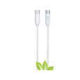 WG - Datový kabel Type-C (male) to Type-C (male) / 2m / 3A / cotton braided ECO / white