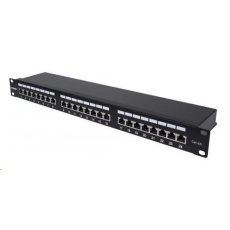 Intellinet Patch panel 24 port Cat6A, stíněný FTP, černý Intellinet Patch panel 24 port Cat6A, stíněný FTP, černý