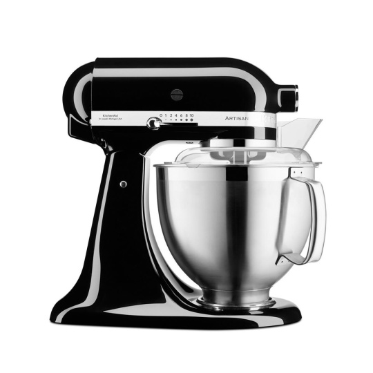 KitchenAid Artisan 5KSM185PSEMS Kuchyňský robot - 10 rychlostí, planetární systém, celokovová konstrukce, lesklá černá KitchenAid Artisan 5KSM185PSEMS Kuchyňský robot - 10 rychlostí, planetární systém, celokovová konstrukce, lesklá černá