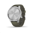 Garmin monitorovací náramek a hodinky vivomove3 Style, Silver/Green Band, EU