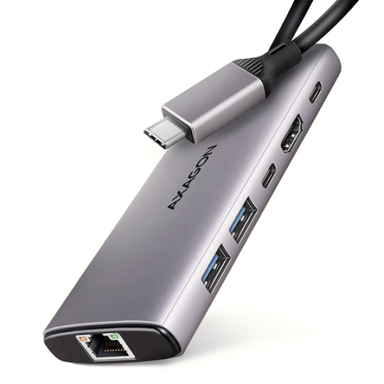 BAZAR - AXAGON HMC-6G2L, USB 10Gb/s hub, 2x USB-A, 1x USB-C, HDMI 4k/60, RJ-45, PD 100W, kabel USB-C 15cm - Po opravě BAZAR - AXAGON HMC-6G2L, USB 10Gb/s hub, 2x USB-A, 1x USB-C, HDMI 4k/60, RJ-45, PD 100W, kabel USB-C 15cm - Po opravě