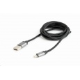 GEMBIRD Kabel USB 2.0 Lightning (IP5 a vyšší) nabíjecí a synchronizační kabel, opletený, 1,8m, černý, blister