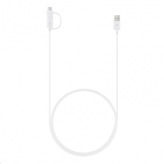 Samsung datový kabel EP-DG930DWE Combo, USB->USB-C/micro USB, 1,5 m, bílá (bulk)