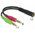 PREMIUMCORD Adaptér 4pólový jack3,5mm pro sluchátka a mikrofon, 30cm