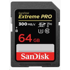 SanDisk SDHC karta 64GB Extreme PRO (300 MB/s, Class 10, UHS-II U3 V90)