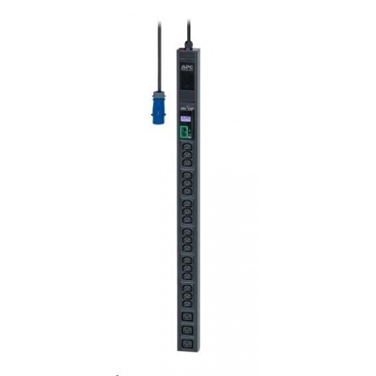 APC Easy PDU, Metered, ZeroU, 16A, 230V, (18)C13 & (3)C19, IEC 309 16A 2P+E (3m)