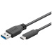 PremiumCord Kabel USB 3.1 konektor C/male - USB 3.0 A/male, černý, 1m