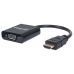 BAZAR - MANHATTAN převodník z HDMI na VGA (HDMI Male to VGA Female, black, Polybag) - Poškozený obal (Komplet)