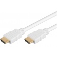 PremiumCord HDMI High Speed + Ethernet kabel, zlacené konektory, 1.5m, bílý