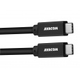 Datový a nabíjecí kabel USB Type-C - USB Type-C, 100cm, 60W E-Mark, černý