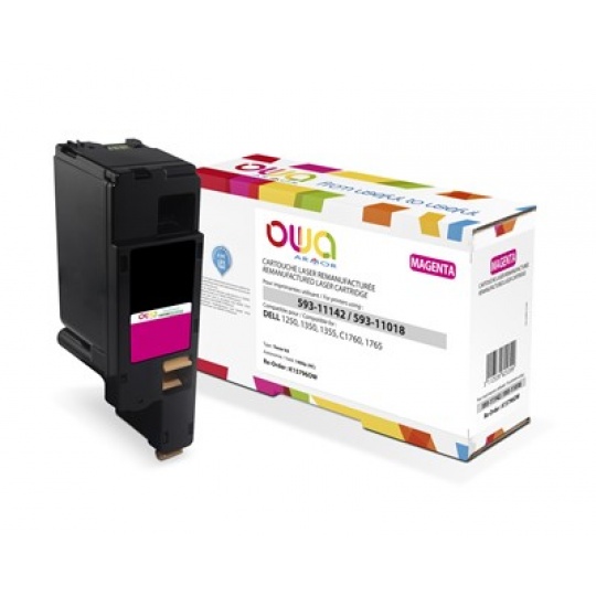 OWA Armor toner pro DELL 1250, 1350, 1355, C1760, C1765, 1400   Stran, 593-11142, červená/magenta